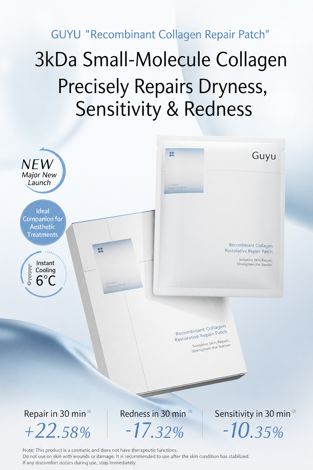 Medical-Grade Recombinant Collagen Facial Mask (Class II Medical Device) — Postprocedure Repair, Soothing Redness & Emergency Care for Damaged Skin, 30g × 5 Sheets (1 Box) detail image 7