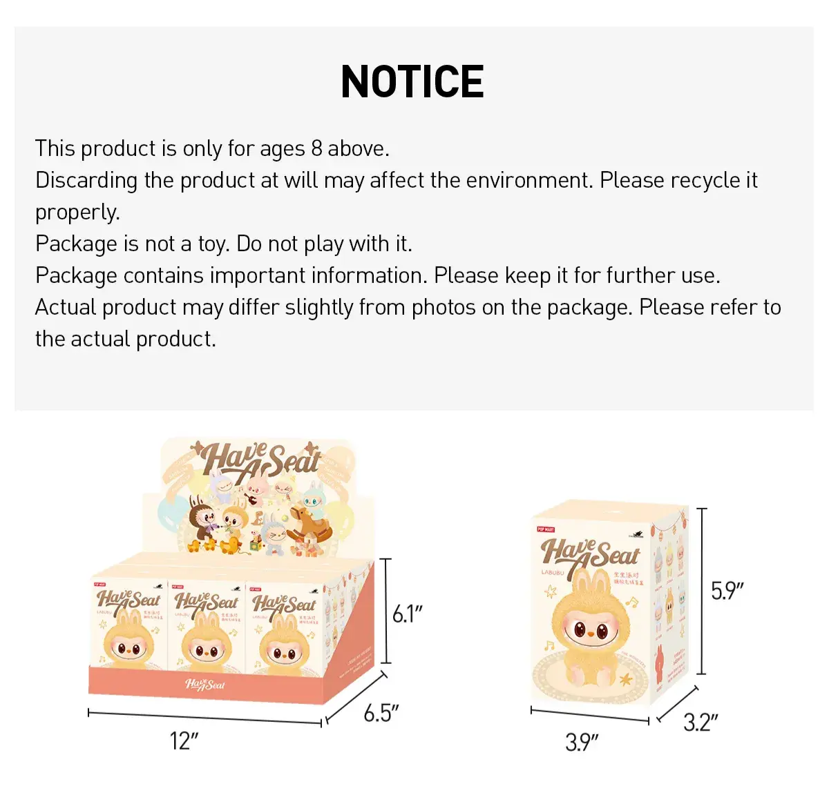POP MART THE MONSTERS Labubu "Have A Seat" Vinyl Plush Blind Box 17cm Single Box detail image 8