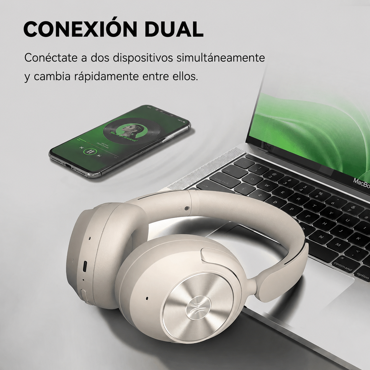 OneOdio Focus A6 Auriculares Bluetooth circumaurales con ANC híbrido - 75 horas de autonomía, -48dB, Hi-Res LDAC, Bluetooth 6.0 (para desplazamientos, viajes, oficina y música) detail image 8