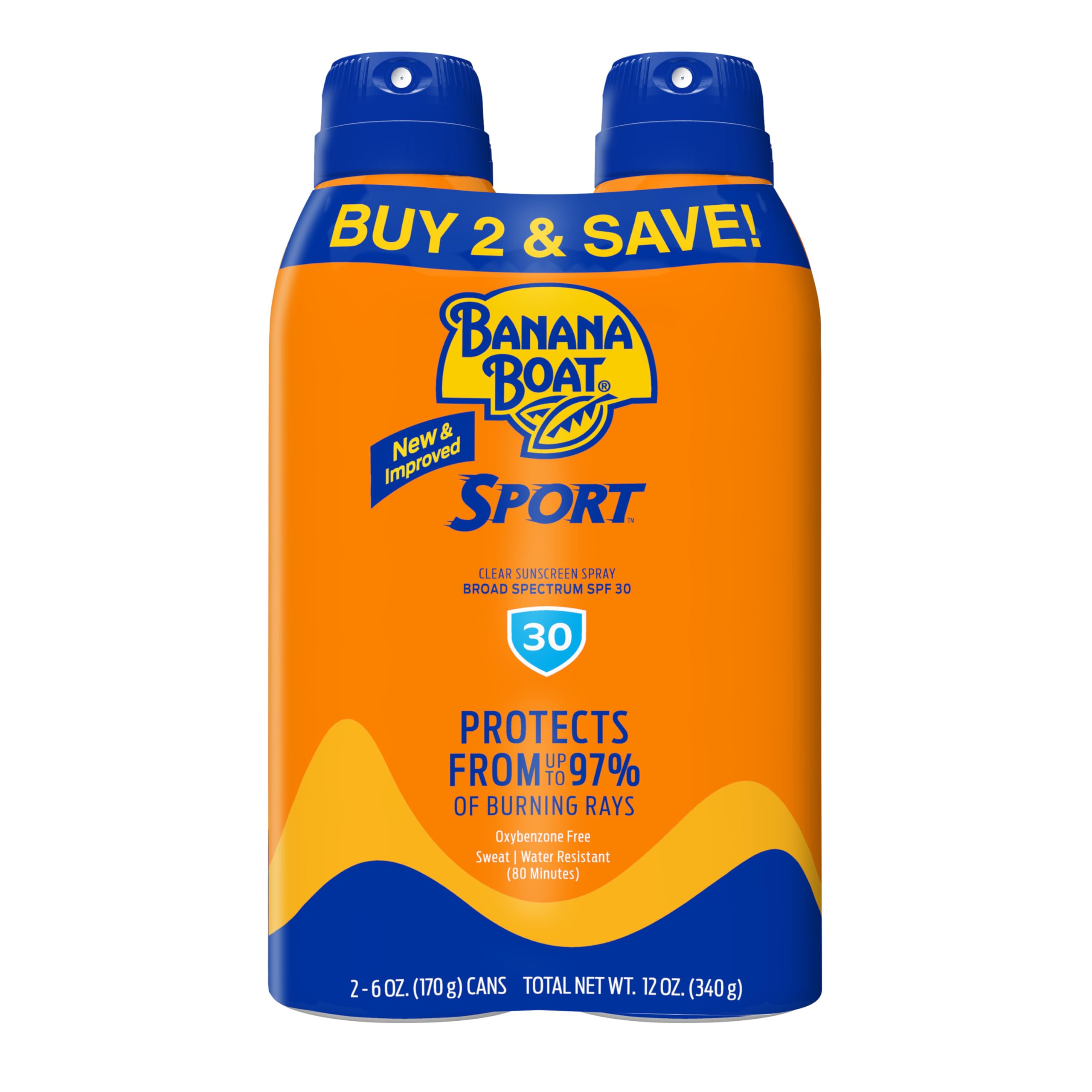 Banana Boat Sport Ultra Sunscreen Spray SPF 50, Water Resistant, Oxybenzone & Octinoxate Free, 6 oz Twin Pack detail image 6
