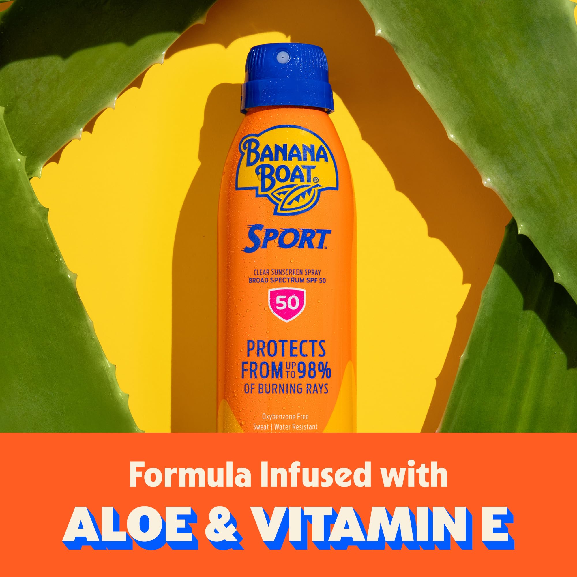 Banana Boat Sport Ultra Sunscreen Spray SPF 50, Water Resistant, Oxybenzone & Octinoxate Free, 6 oz Twin Pack detail image 3