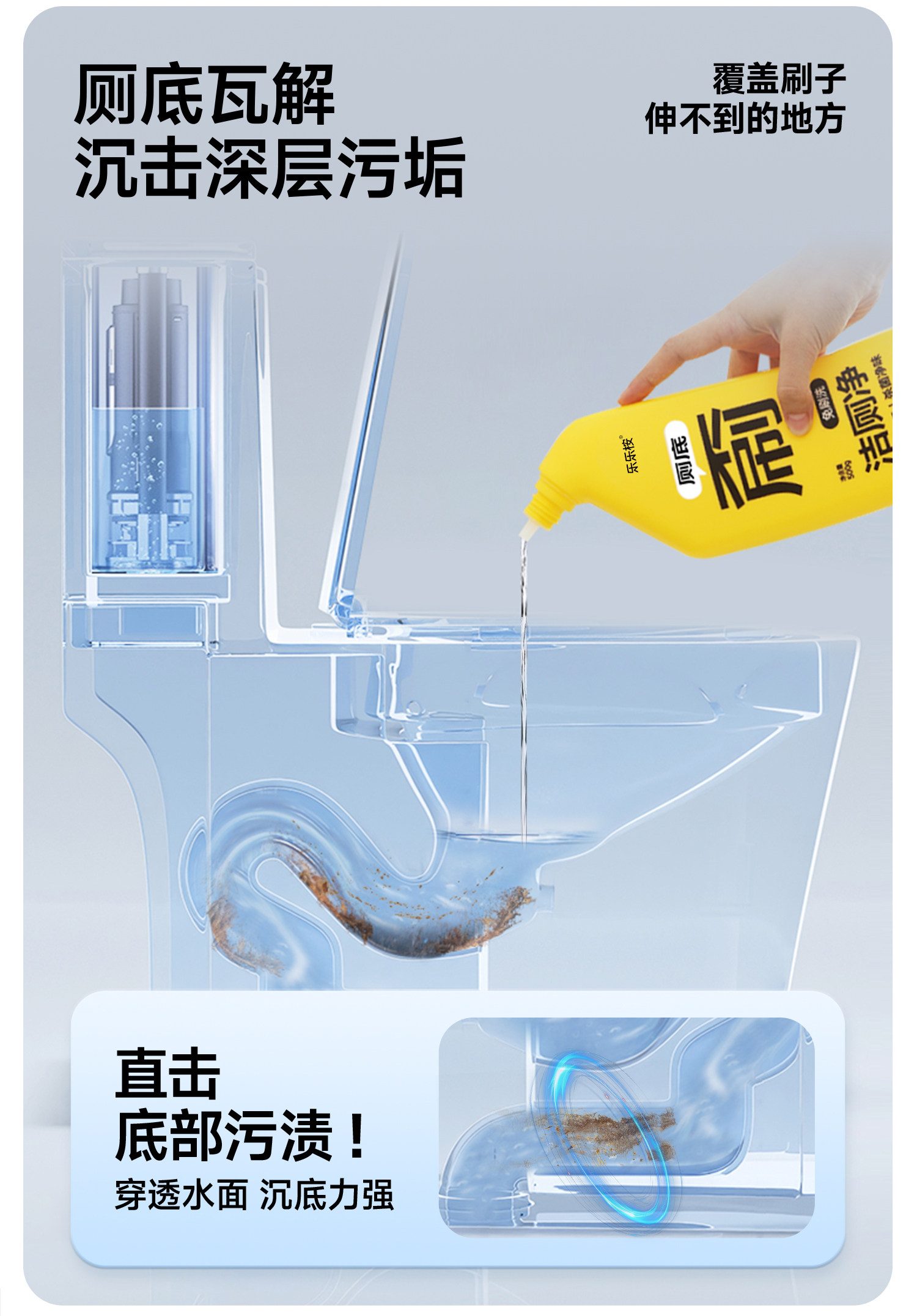 Leleland No-Scrub Toilet Cleaner Gel — Powerful Deodorizing, Descaling & Disinfecting, 500ml detail image 7