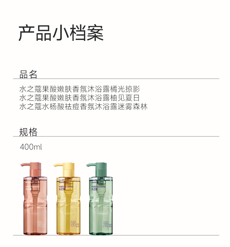 WATERCOME AHA Body Wash — Exfoliating & Fragrance Body Cleanser for Bumpy Skin, Acne Control & Oil Balance, Long-lasting Scent, 400ml detail image 29
