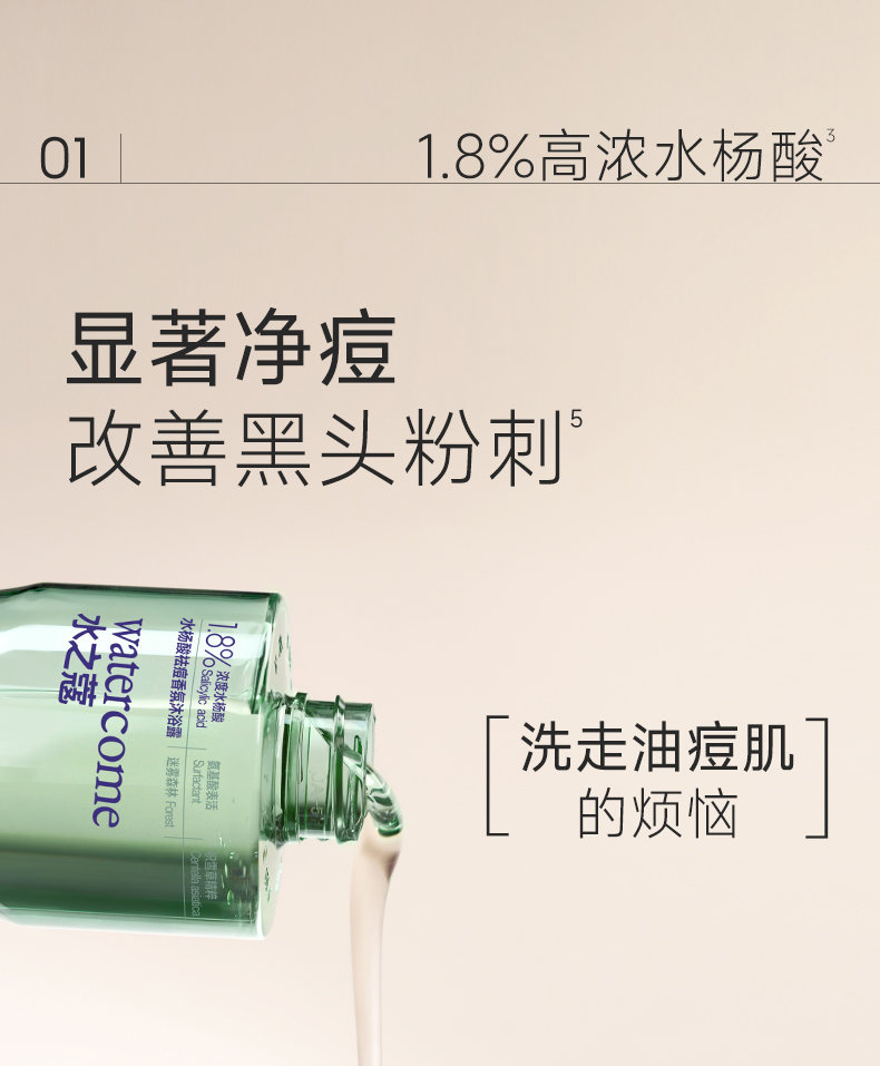 WATERCOMEGel de Ducha Aromático con Ácido Salicílico para Acné #Bosque Nebuloso, Ideal para Piel Grasa y Propensa a Acne, Tratamiento Antimanchas y Hidratación, 400 ml detail image 19