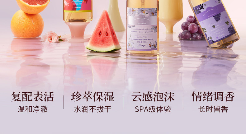 Aarye Amino Acid Moisturizing Fragrant Body Wash — Amino Acid Skin Care, Hydrating Long-Lasting Fragrance, Non-Slip Finish, 300g detail image 3
