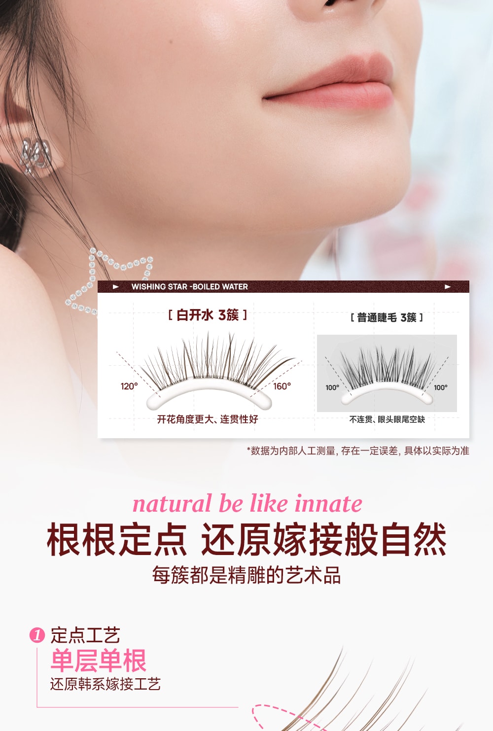 MR.WISH Wishing Star Series Glue-Free False Eyelashes, Natural Lashes, 1box detail image 6