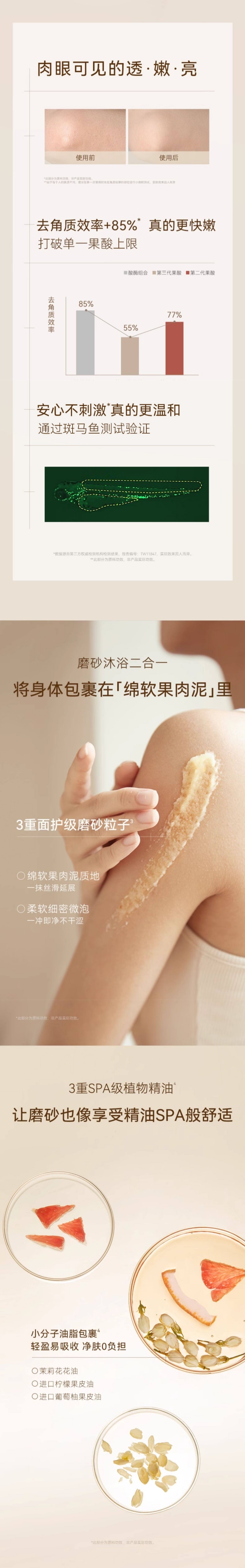 Exfoliante corporal en crema con niacinamida y aceites esenciales watercome - Té blanco Tingyu, 180 g detail image 3