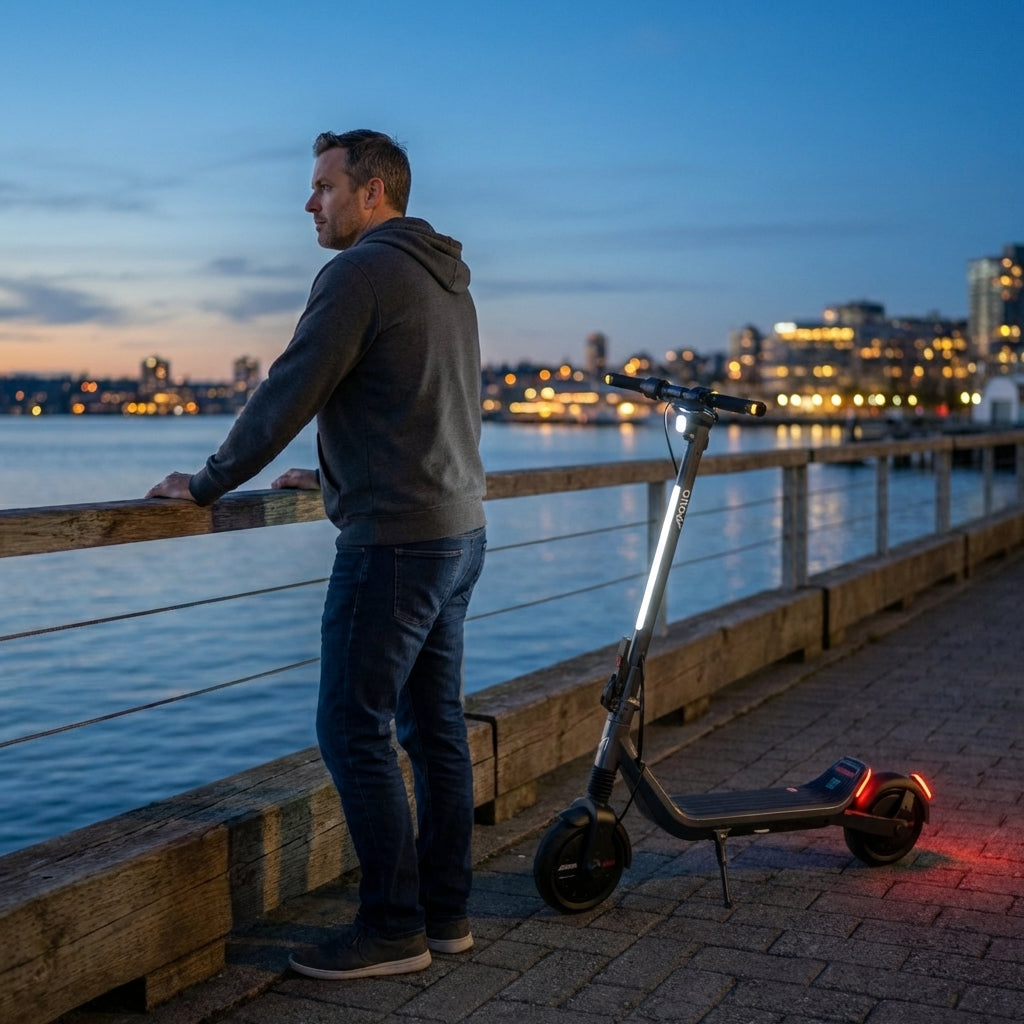 Apollo Go Adult Electric Scooter: Dual 350W Motors, Up to 28 mph, 30+ Mile Range, Airflow Suspension, Self-Healing Tires, 360° Panoramic Lighting detail image 1