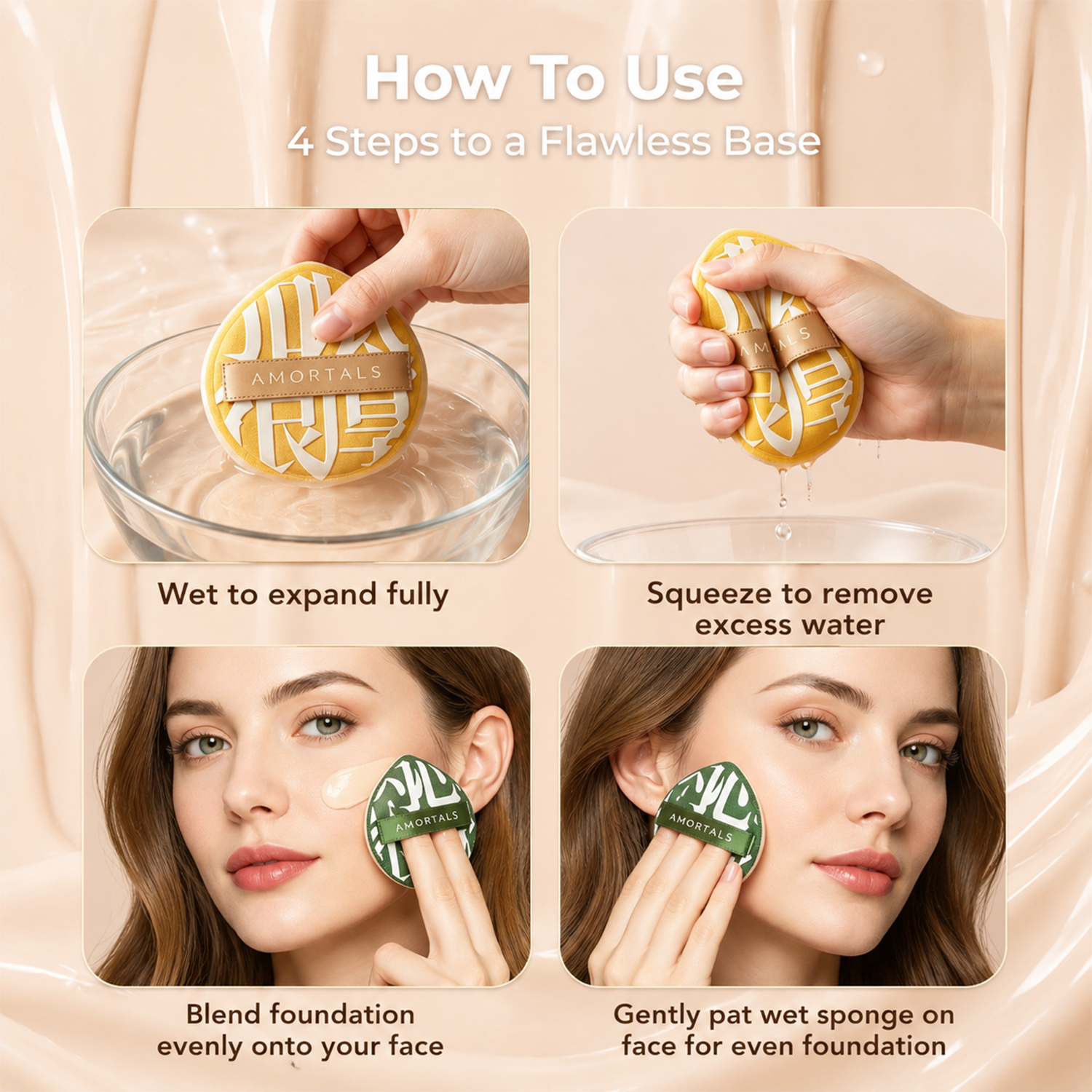 Esponjas de maquillaje en forma de gota 2 unidades con estuche, esponja para base líquida Rubycell, aplicador para un acabado impecable detail image 5