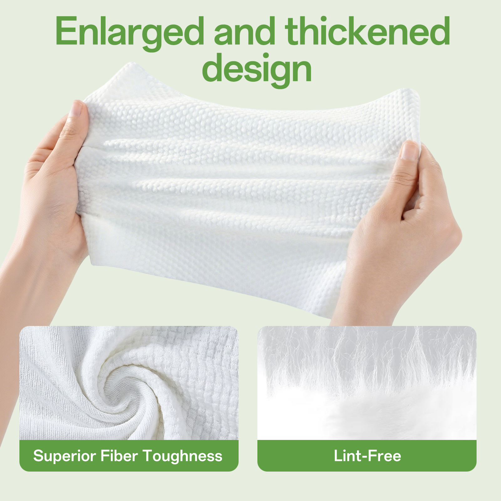 AMORTALS 70-Count Disposable Facial Wipes — Soft Pure Cotton Skincare Dry Towels, Biodegradable, Suitable for Sensitive Skin, Lint-Free Makeup Remover & Cleansing Cloth detail image 2