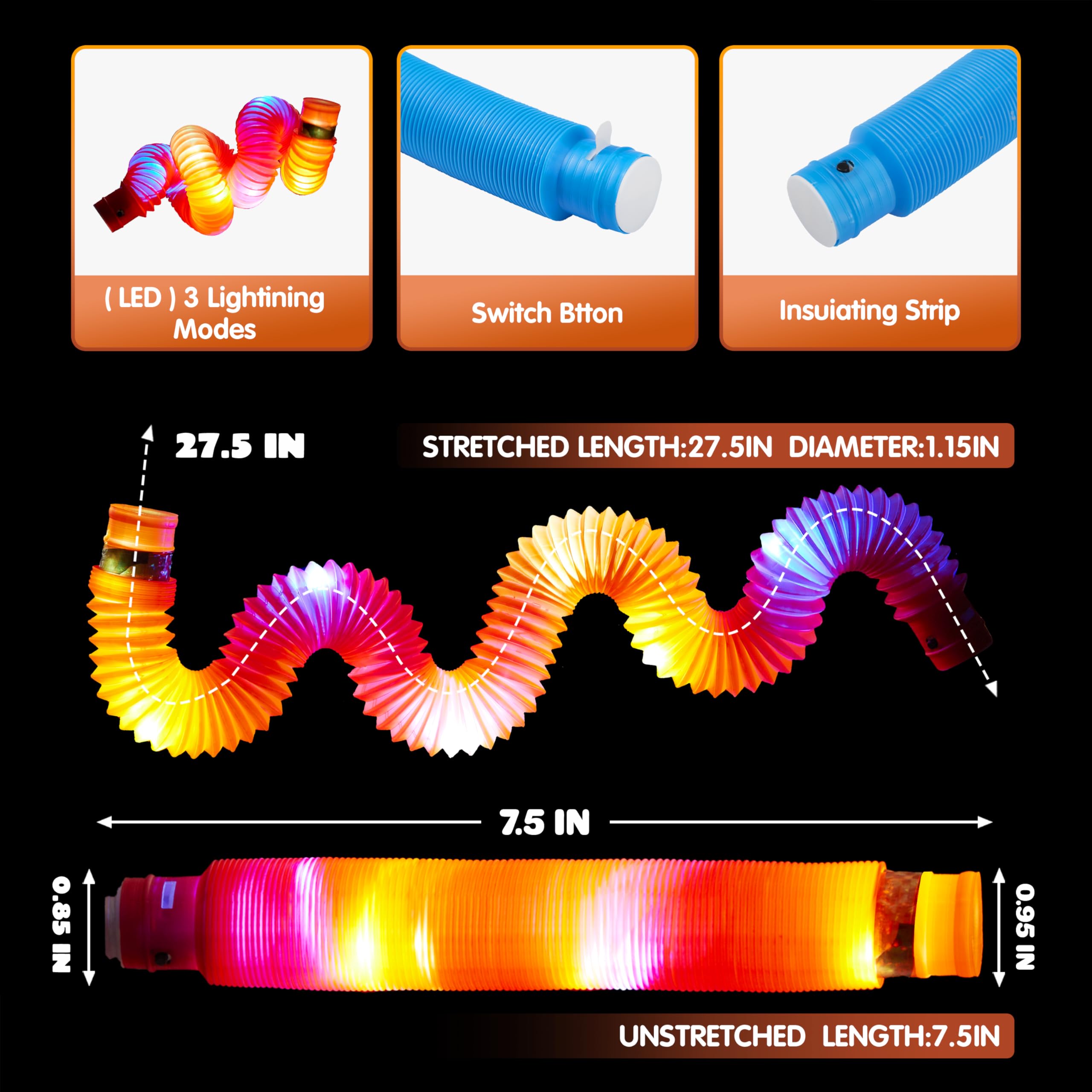 JOYIN 9 Pack Glow Sticks Party Favors for Kids — Light-Up Pop Tubes, Glow Necklaces & Bracelets, Multicolor Party Supplies for Birthdays, Halloween, Classroom Goodie Bags detail image 3