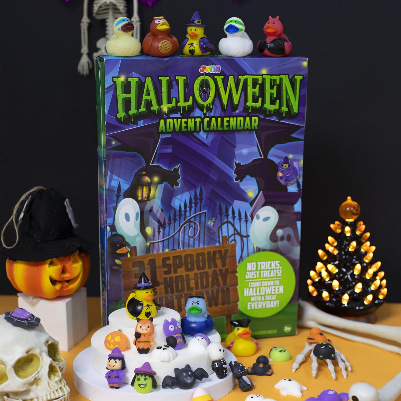 JOYIN 2026 Halloween Advent Calendar with 31 Surprise Toys — Mochi Squeeze Toys & Surprise Rubber Ducks, Countdown to Halloween Kids Party Gift detail image 2