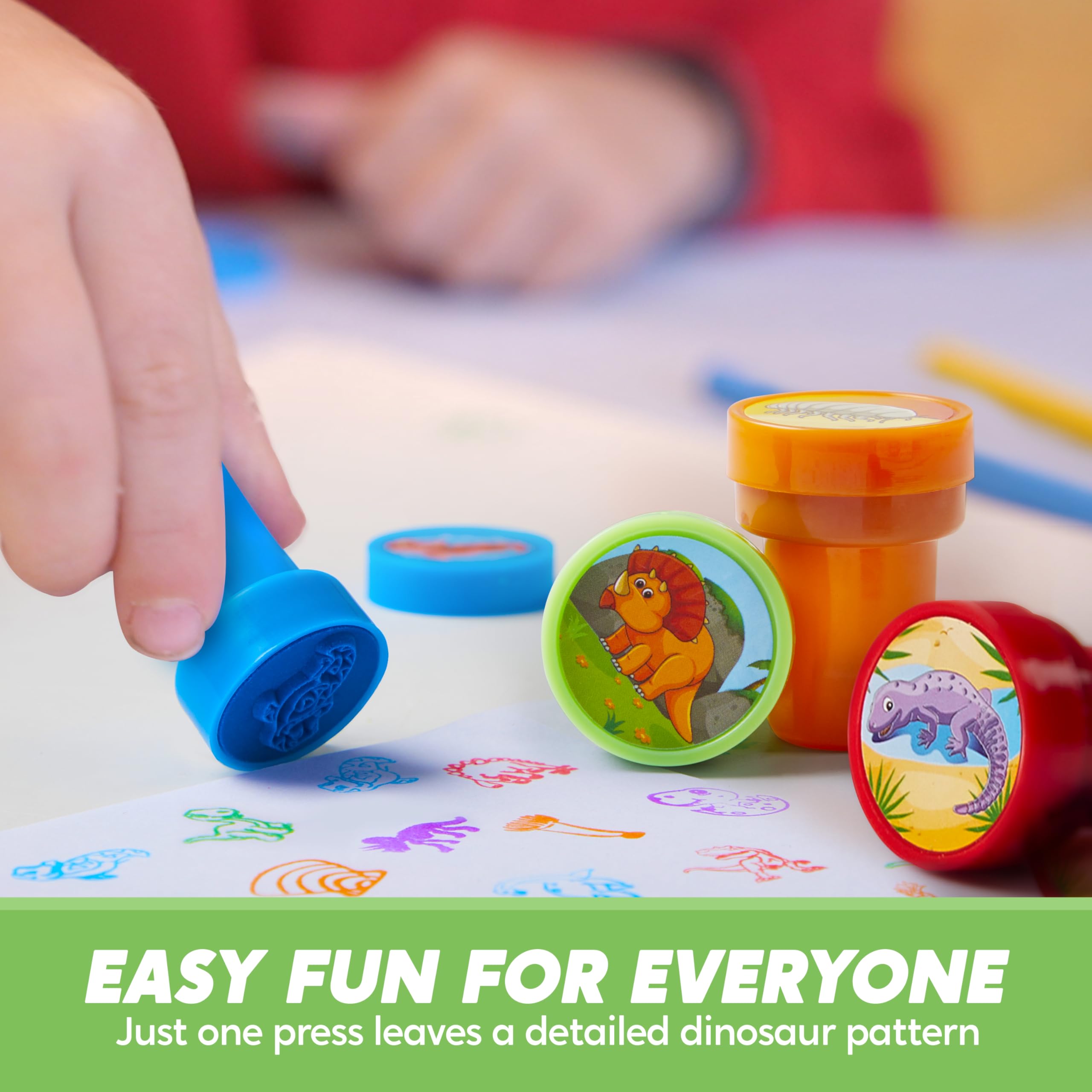 JOYIN Children's Dinosaur Stamp Set, 50 Pieces (with Plastic Storage Box) detail image 4
