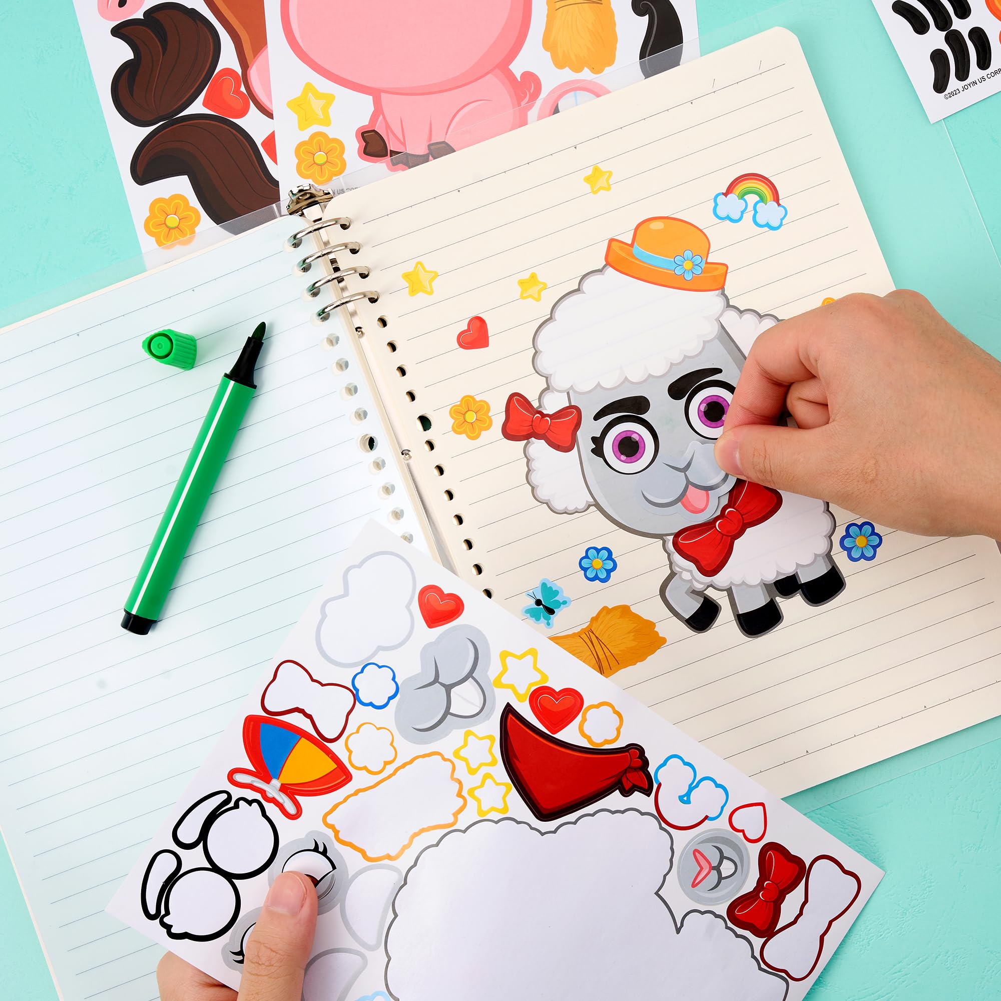 JOYIN Farm Animal Expression Sticker Pack, 24 Packs (9 x 6 in) — Party Favors & Classroom Rewards for Kids detail image 5
