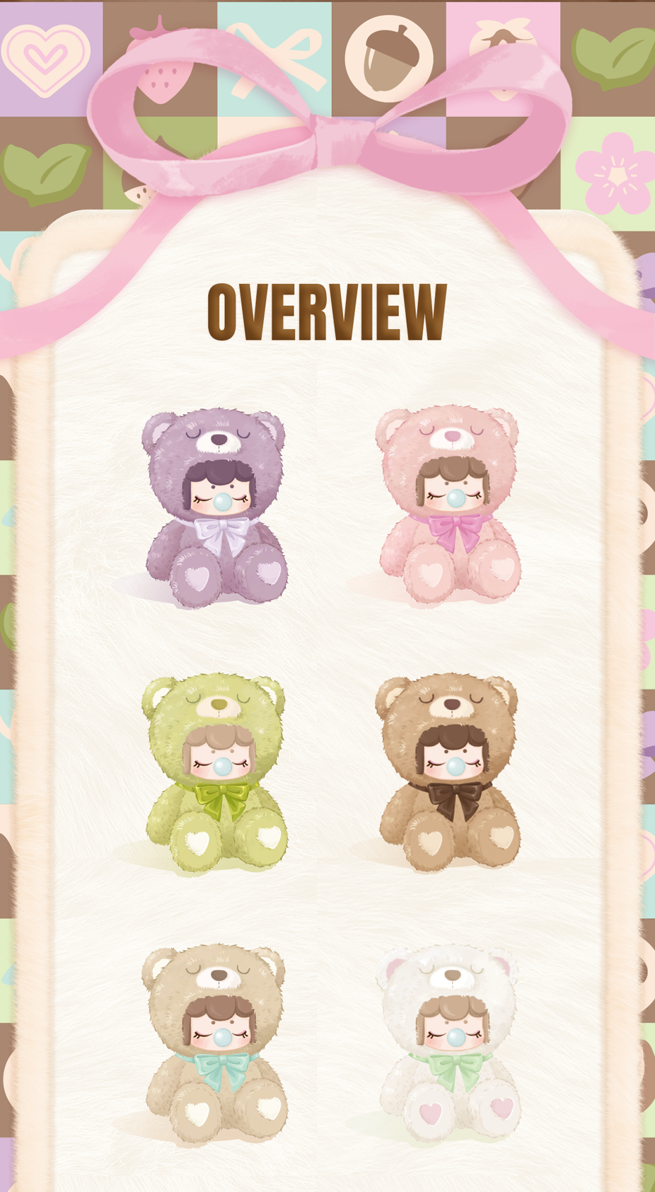 Rolife Nanci Colorful Chocolate Cutie Bears Surprise Plush — Blind Box (1 Random Piece) | Dessert Chocolate Color Teddy Bear Collectible, 6 Regular + Creamy Sakura Hidden, ~17.5cm Soft Plush detail image 2